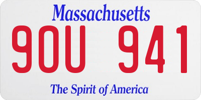 MA license plate 9OU941