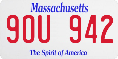 MA license plate 9OU942