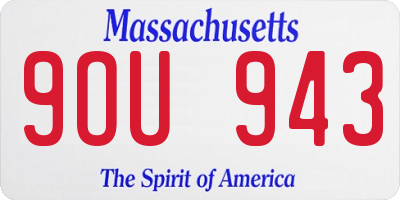 MA license plate 9OU943