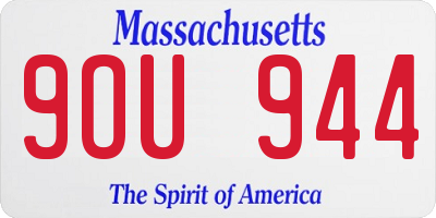 MA license plate 9OU944