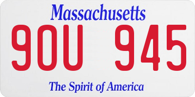 MA license plate 9OU945