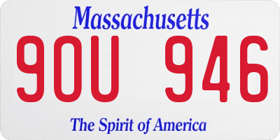 MA license plate 9OU946