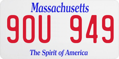 MA license plate 9OU949
