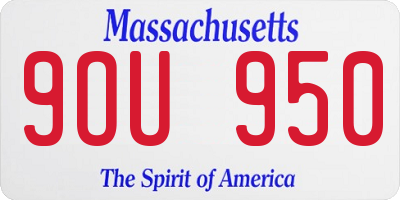 MA license plate 9OU950