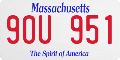 MA license plate 9OU951