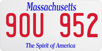 MA license plate 9OU952