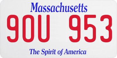 MA license plate 9OU953