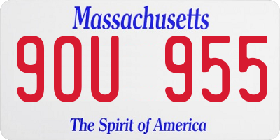 MA license plate 9OU955