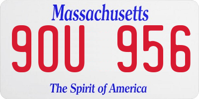 MA license plate 9OU956