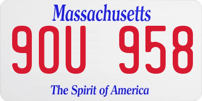 MA license plate 9OU958