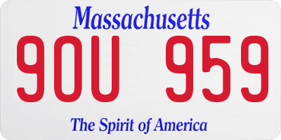 MA license plate 9OU959