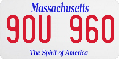 MA license plate 9OU960