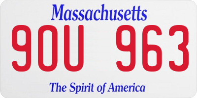 MA license plate 9OU963