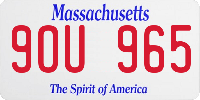 MA license plate 9OU965