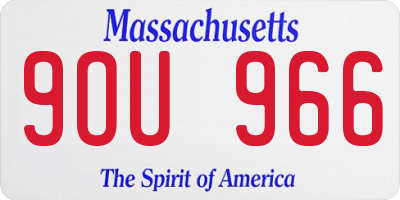 MA license plate 9OU966