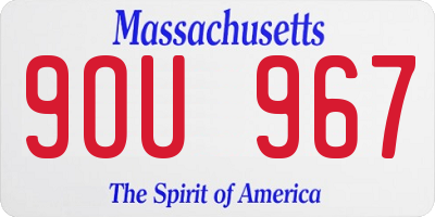 MA license plate 9OU967