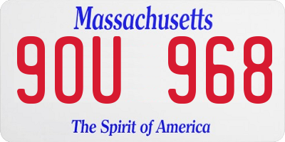 MA license plate 9OU968