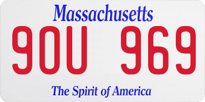 MA license plate 9OU969