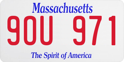 MA license plate 9OU971