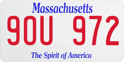 MA license plate 9OU972
