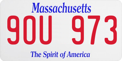 MA license plate 9OU973