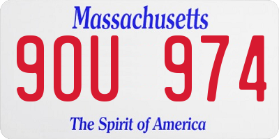 MA license plate 9OU974