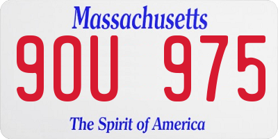 MA license plate 9OU975