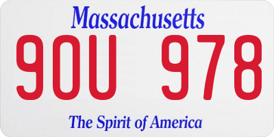 MA license plate 9OU978