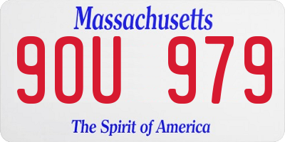 MA license plate 9OU979
