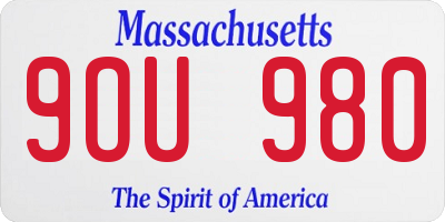 MA license plate 9OU980