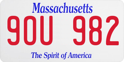 MA license plate 9OU982