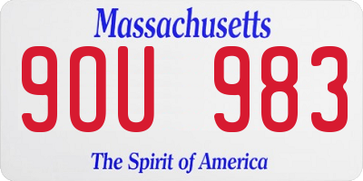 MA license plate 9OU983