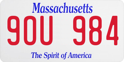 MA license plate 9OU984