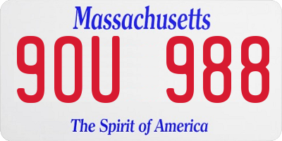 MA license plate 9OU988