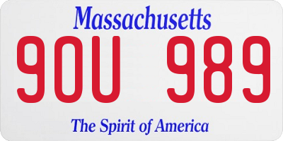 MA license plate 9OU989