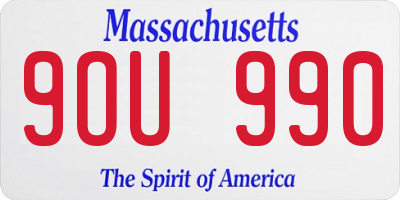 MA license plate 9OU990