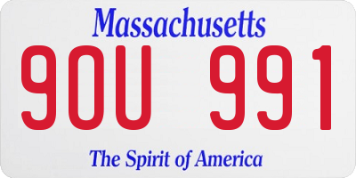 MA license plate 9OU991