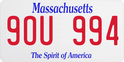 MA license plate 9OU994