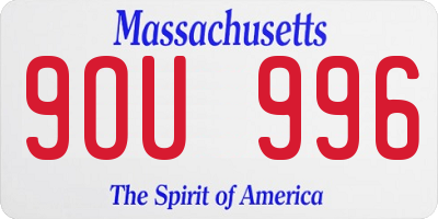 MA license plate 9OU996