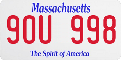 MA license plate 9OU998