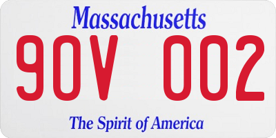 MA license plate 9OV002