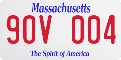 MA license plate 9OV004
