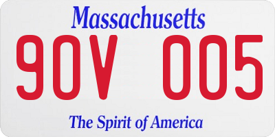 MA license plate 9OV005