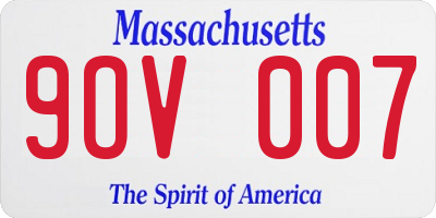 MA license plate 9OV007
