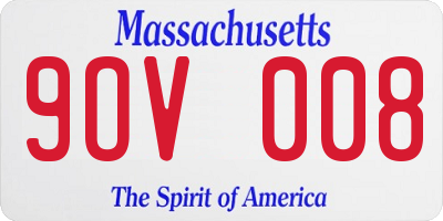 MA license plate 9OV008