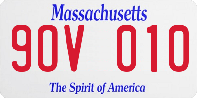 MA license plate 9OV010