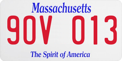 MA license plate 9OV013