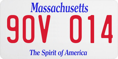 MA license plate 9OV014