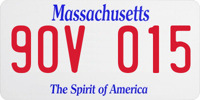 MA license plate 9OV015