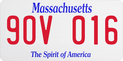 MA license plate 9OV016